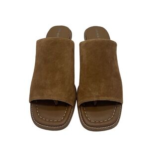 Donald‎ Pliner Suede Mules Block Heel Square Toe Slides Sandals 9M